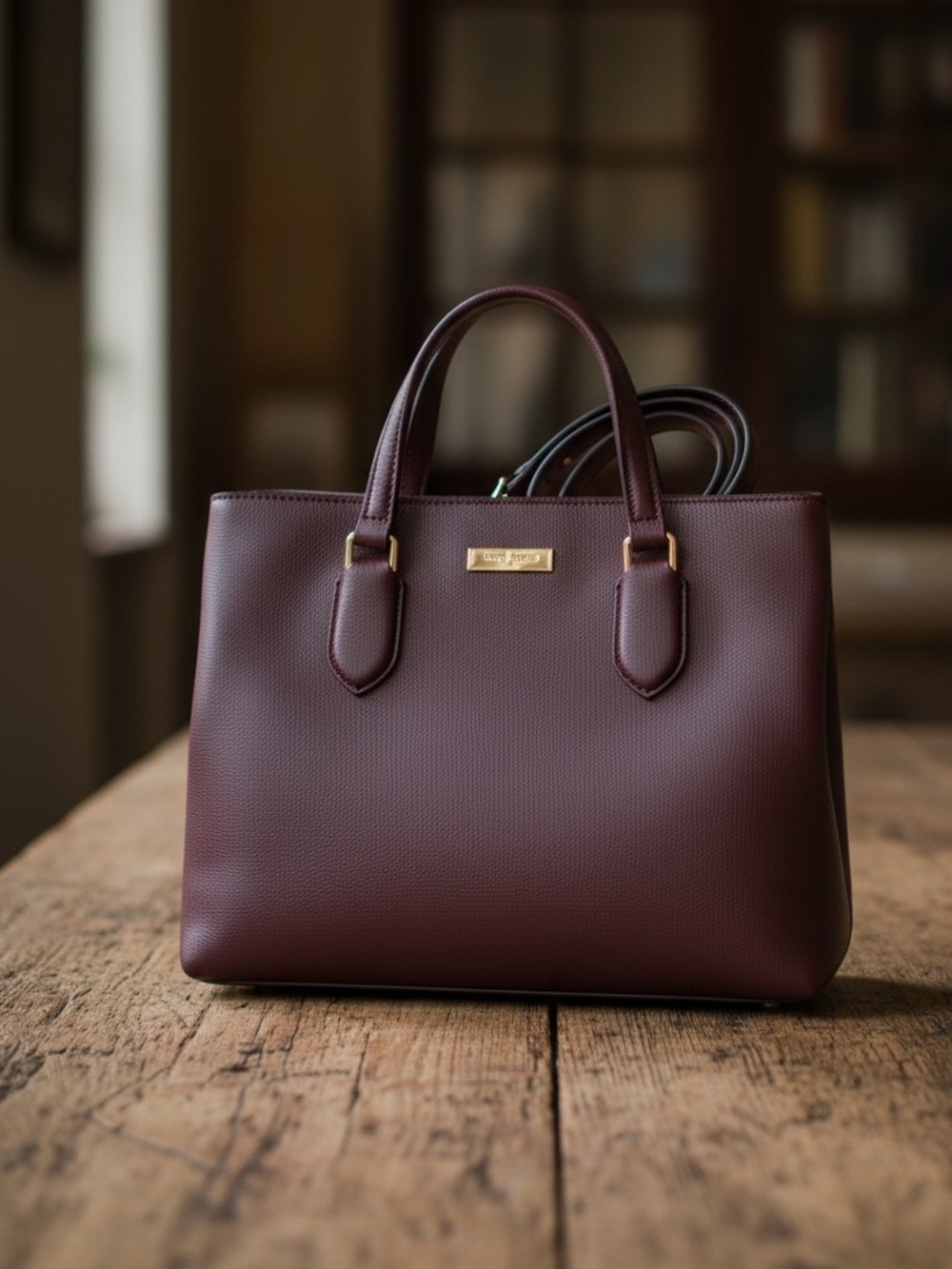 KATE SPADE EVANGELIE LAUREL WAY SATCHEL/CROSSBODY DEEP PLUM BURGUNDY